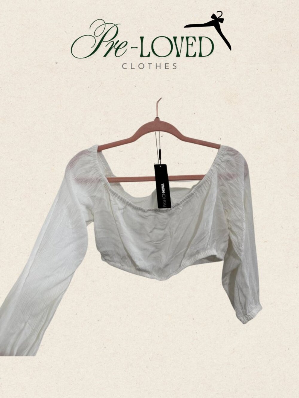 Ivory Smocked Crop Top